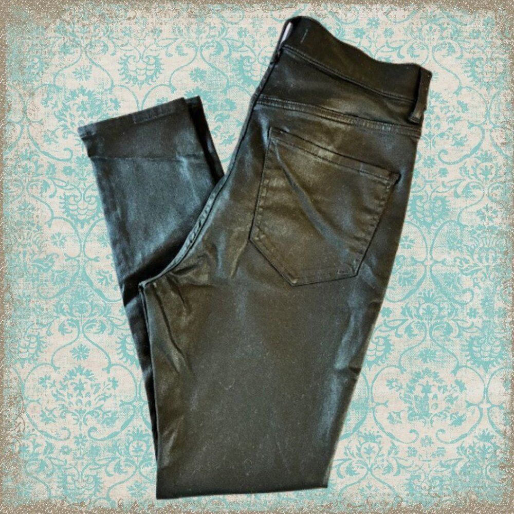 Express Skinny Jeans Women’s Size 8R Coated Black High Waisted